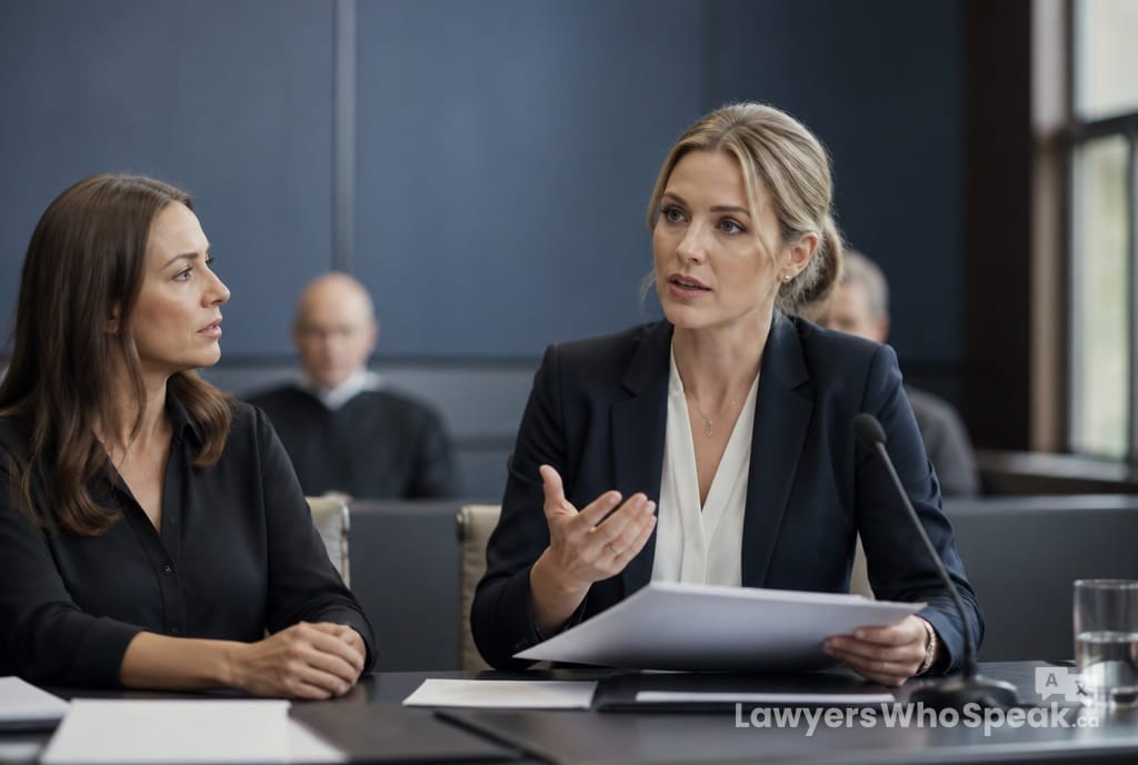 Do I Need a Lawyer or a Notary? Understanding the Difference in Canada 2 Paralegal representing a client at a tribunal hearing, one option in the lawyer vs notary Canada comparison