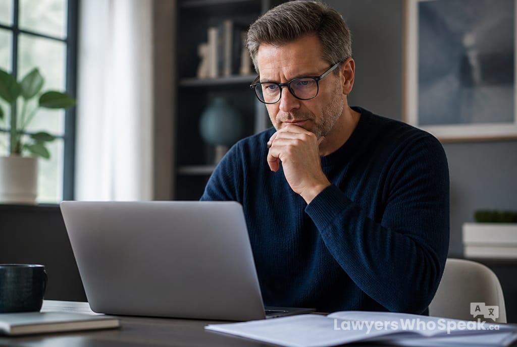 Do I Need a Lawyer or a Notary? Understanding the Difference in Canada 3 Client verifying a lawyer's license online, important advice from the lawyer vs notary Canada guide