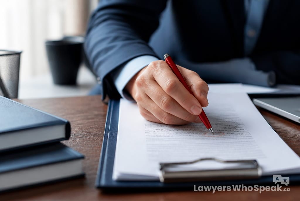 What Is a Retainer Agreement and What Should You Look For? 2 Hand circling a clause in red, flagging a red flag to watch for in a retainer agreement Canada