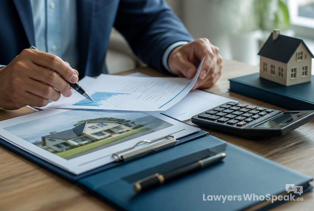 Hands reviewing home equity documents, illustrating property division in a separation and divorce in Ontario