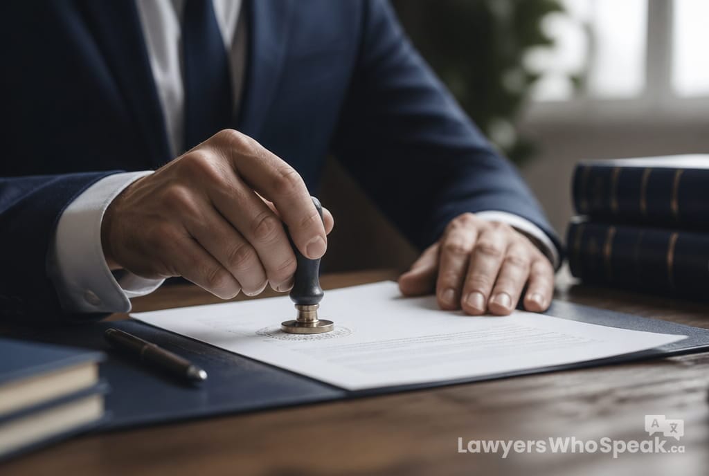 Starting a Business in Ontario: A Legal Guide for New Entrepreneurs (2026) 2 Hands stamping official incorporation documents for starting a business in Ontario