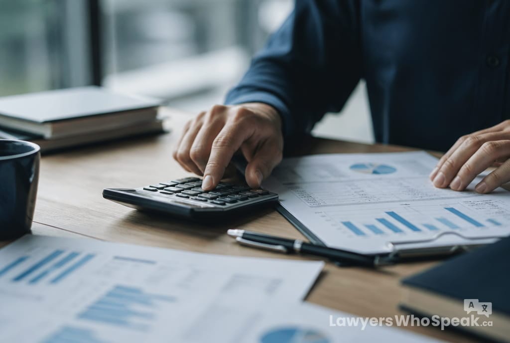 Spousal Support in Ontario: How It Works and What You May Be Owed (2026 Guide) 2 Hands calculating spousal support Ontario using the Spousal Support Advisory Guidelines