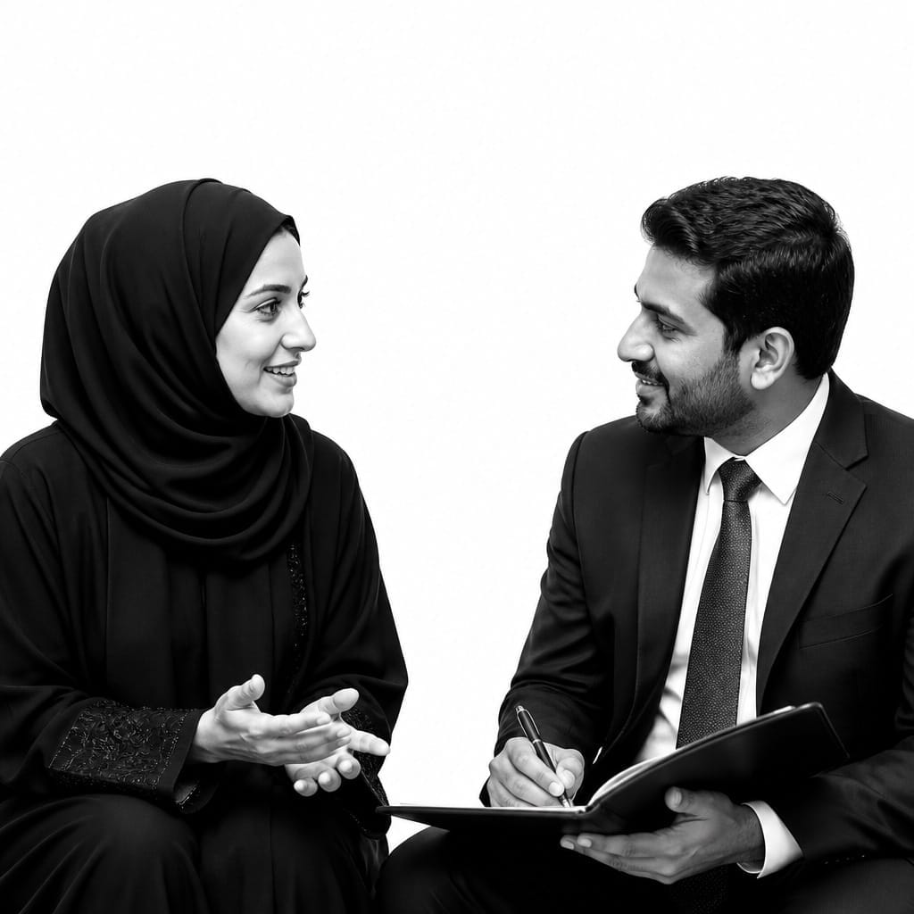 Lawyer and client in conversation, representing multilingual legal support for Canada's diverse communities on Lawyers Who Speak