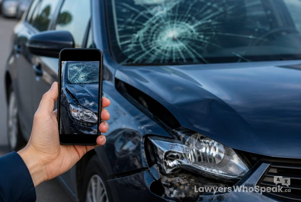 Photographing vehicle damage after a collision, the first step in a motor vehicle accident claims Ontario process