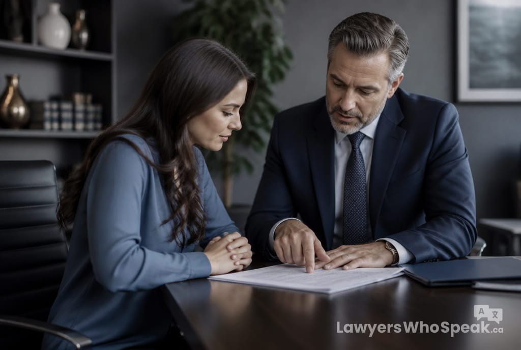 Client reviewing their accident claim with a personal injury lawyer for a motor vehicle accident claims Ontario case