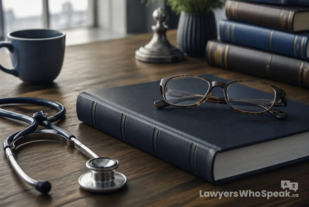 Stethoscope beside a legal document, representing the range of professions covered by professional negligence Ontario claims