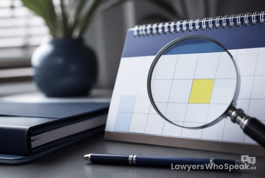 Professional Negligence in Ontario: When a Professional's Error Costs You (2026 Guide) 3 Magnifying glass highlighting a date on a calendar, representing discoverability in a professional negligence Ontario claim's limitation period