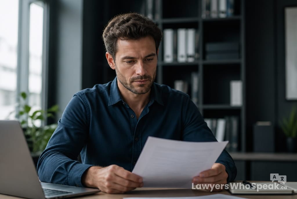 Worker reviewing their formal work permit document, part of the study permit work permit Canada process