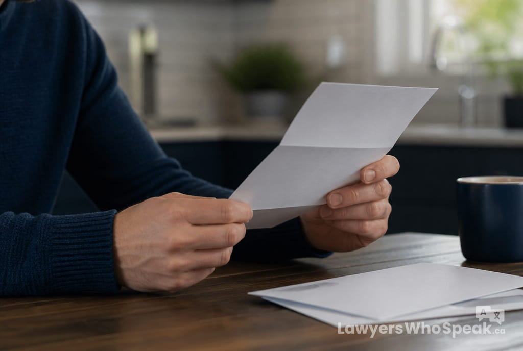 Hands holding an official government letter, representing the start of an immigration appeals inadmissibility Canada case