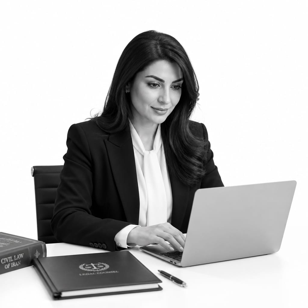 Farsi-Speaking Lawyers 2 Farsi-speaking lawyer reviewing documents on a laptop at their desk, representing legal representation for Toronto's Persian-speaking community