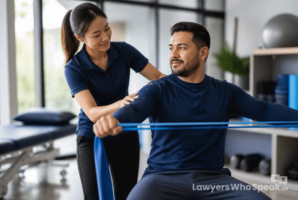 WSIB and Workers' Compensation in Ontario: Claims and Appeals (2026 Guide) 2 Physiotherapist helping an injured worker with a graduated return to work under Ontarioโs WSIB system